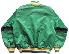 画像2: 90s Majestic NBA BOSTON CELTICS キルティングライナー ナイロンスタジャン 緑 (2)