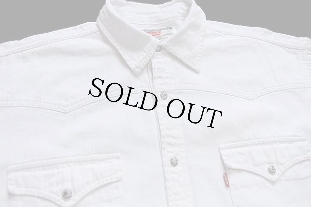 画像3: 90s Levi'sリーバイス ホワイトデニム ウエスタンシャツ L (3)