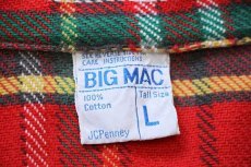 画像4: 70s JCPenney BIGMACビッグマック チェック コットン フランネルシャツ LT (4)