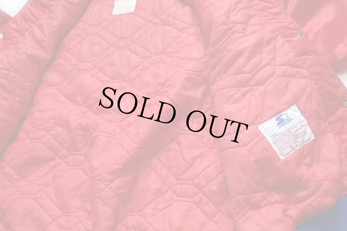 画像5: 90s STARTERスターター NHL MONTREAL CANADIENS パッチ付き キルティングライナー ナイロンスタジャン 赤 L (5)