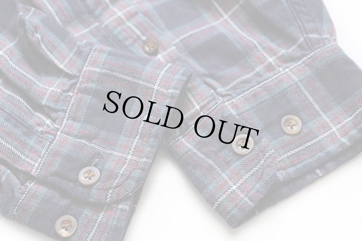 画像6: 90s EddieBauerエディーバウアー タータンチェック 三点留め ボタンダウン コットン ライトネルシャツ L (6)