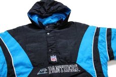 画像3: 00s STARTERスターター NFL CAROLINA PANTHERS ロゴ刺繍 プルオーバー 中綿入り ナイロンパーカー ボーイズXL (3)