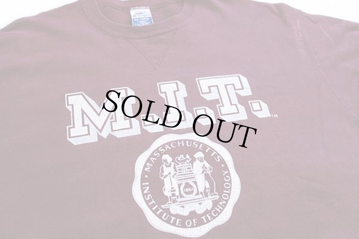 画像3: 90s メキシコ製 Championチャンピオン M.I.T. ひび割れプリント 前V スウェット バーガンディ XXL (3)