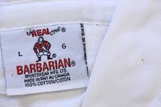 画像4: 90s カナダ製 BARBARIANバーバリアン TENNESSEE VOLS 刺繍 コットン ラガーシャツ 生成り L (4)