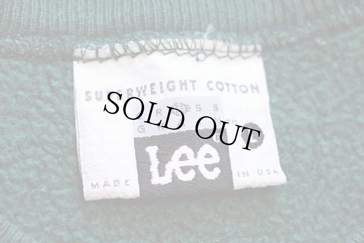 画像5: 90s USA製 Leeリー BERKELEY パッチ付き リバースウィーブ スウェット 緑 L (5)