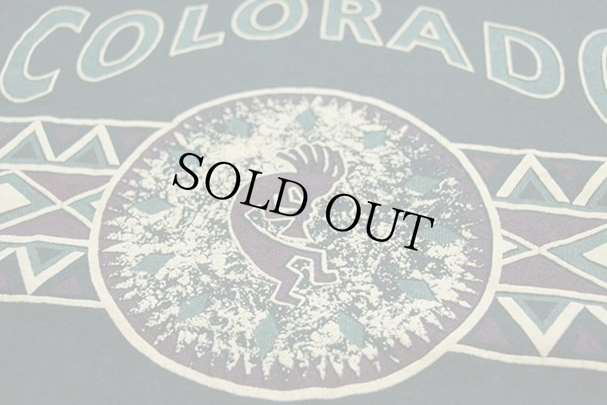 画像4: 90s USA製 COLORADO ココペリ スウェット 緑 XL (4)