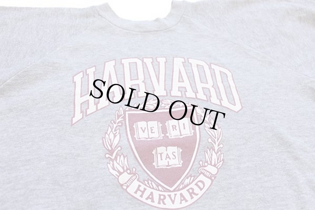 画像3: 80s HARVARD ひび割れプリント スウェット 杢グレー (3)