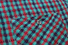 画像5: イタリア製 Columbus チェック 織り柄 コットン ネルシャツ M (5)