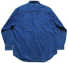 画像2: 90s Levi'sリーバイス カラーデニムシャツ 紺 L (2)