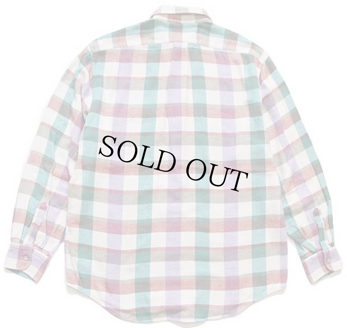 画像2: イタリア製 L'EQUIPE ブロックチェック ボタンダウン コットン フランネルシャツ 40 (2)