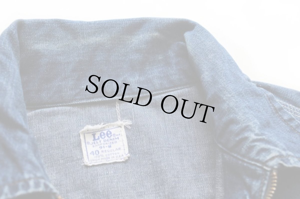 画像7: 60s USA製 Leeリー 91-B JELT DENIMジェルトデニム ワークジャケット 40R (7)
