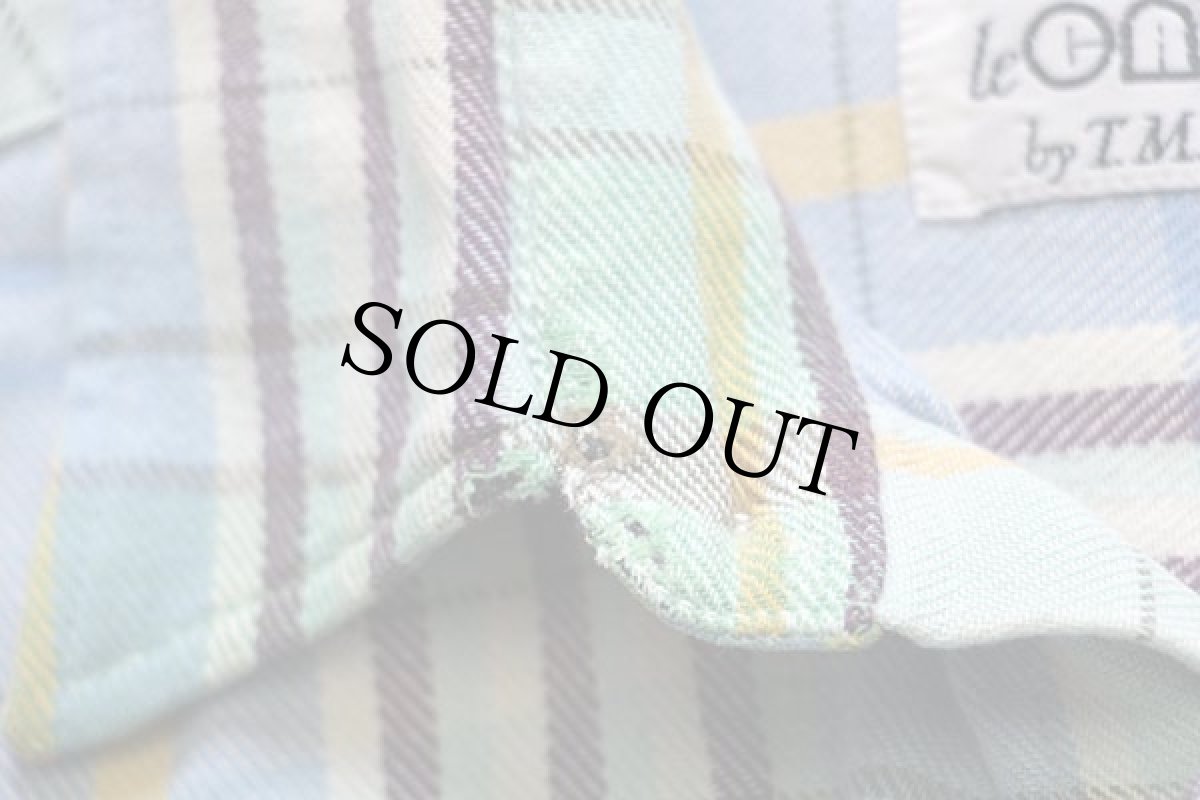 画像6: イタリア製 le CAMICIE マドラスチェック コットン フランネルシャツ M (6)