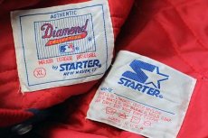 画像4: 90s USA製 STARTERスターター MLB Atlanta Braves キルティングライナー ナイロンスタジャン 紺 XL (4)