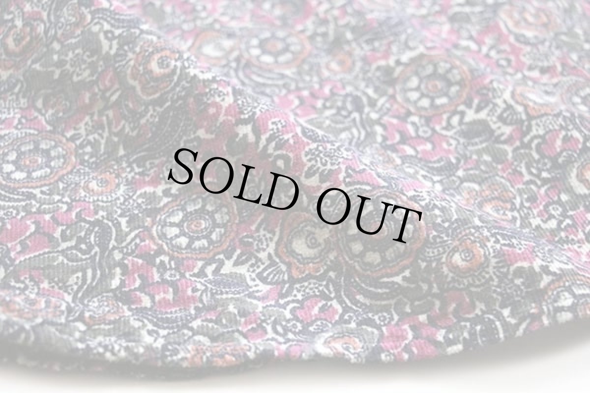 画像5: 90s COLORE フラワー 総柄 コットン プリントコーデュロイシャツ M (5)