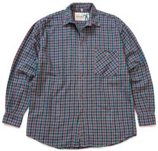 画像1: イタリア製 Columbus チェック 織り柄 コットン ネルシャツ M (1)