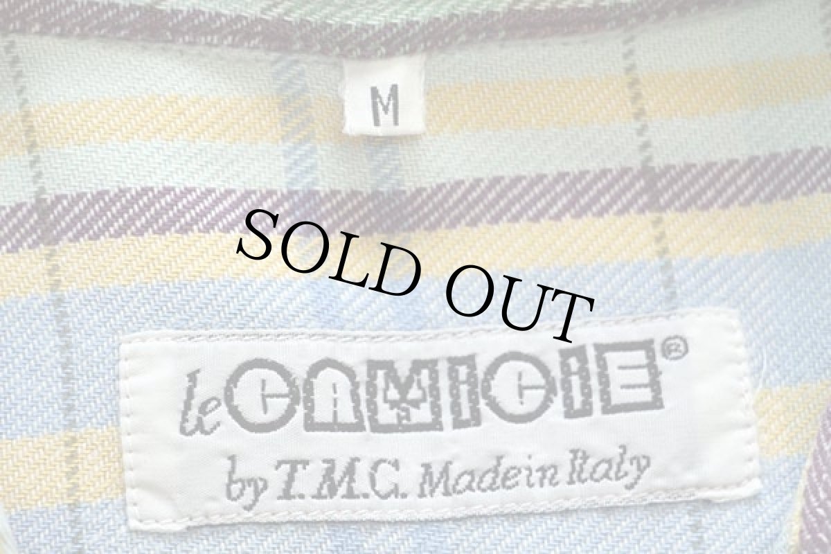 画像4: イタリア製 le CAMICIE マドラスチェック コットン フランネルシャツ M (4)