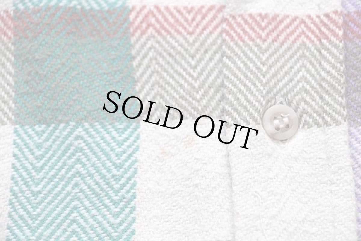 画像5: イタリア製 L'EQUIPE ブロックチェック ボタンダウン コットン フランネルシャツ 40 (5)