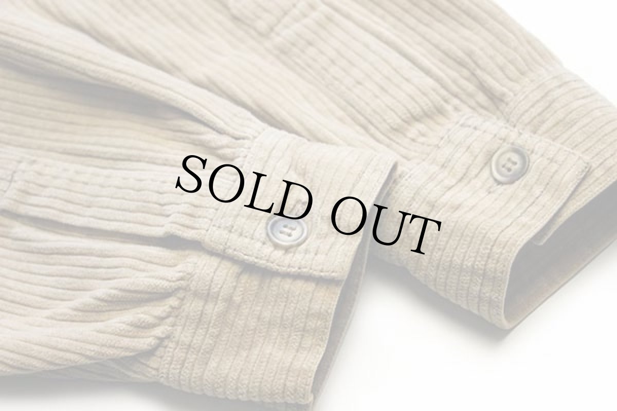 画像6: 90s GUESS JEANS ゲス スタンドカラー コットン 極太畝 コーデュロイ シャツジャケット ベージュ M (6)