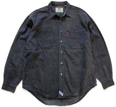 画像1: 90s Levi'sリーバイス ブラック デニムシャツ L (1)