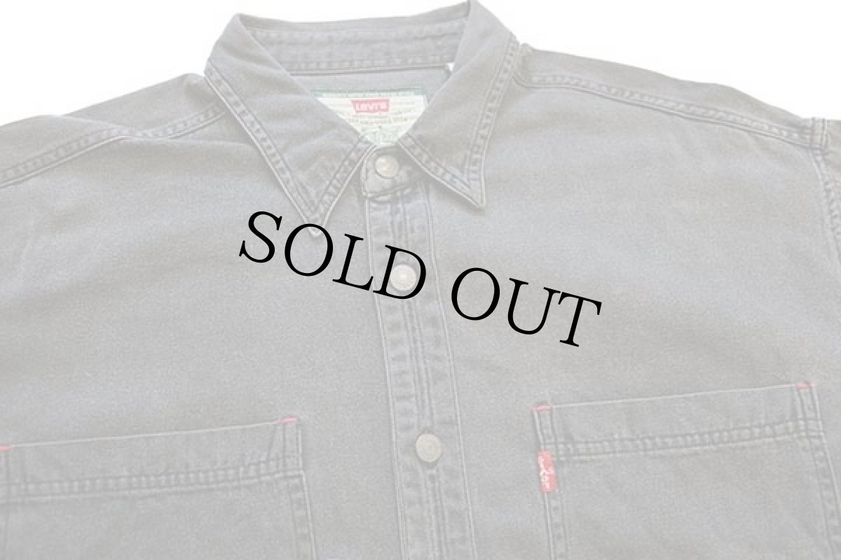 画像3: 90s Levi'sリーバイス ブラック デニムシャツ L (3)