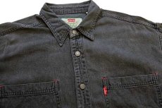 画像3: 90s Levi'sリーバイス ブラック デニムシャツ L (3)