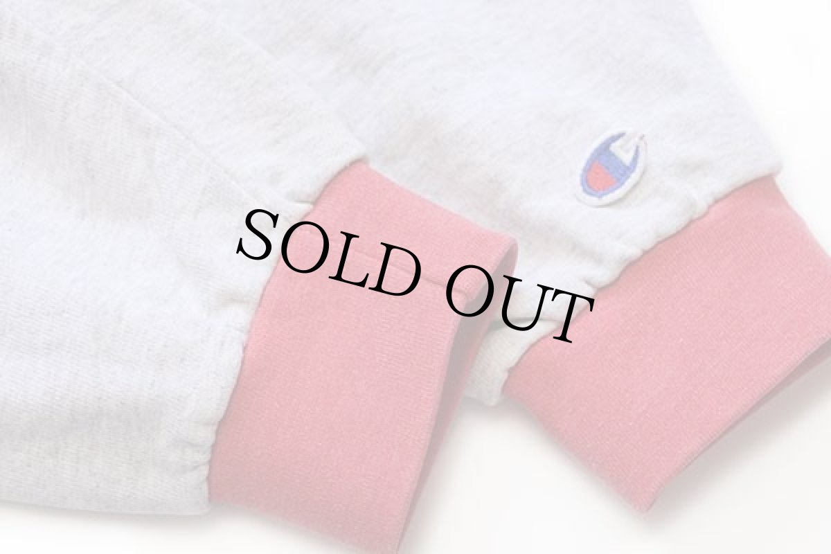 画像6: 90s メキシコ製 Championチャンピオン NOTRE DAME FOOTBALL 前V ツートン スウェット 杢ライトグレー XL (6)