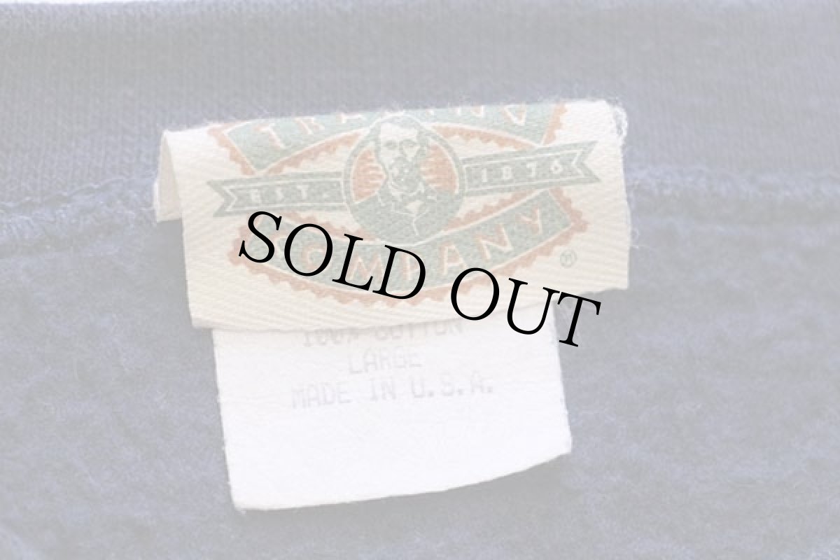 画像4: 90s USA製 YELLOWSTONE ヘラジカ 刺繍 コットン スウェット 紺 L★イエローストーン国立公園 (4)