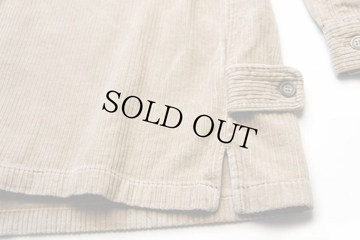 画像5: 90s GUESS JEANS ゲス スタンドカラー コットン 極太畝 コーデュロイ シャツジャケット ベージュ M (5)