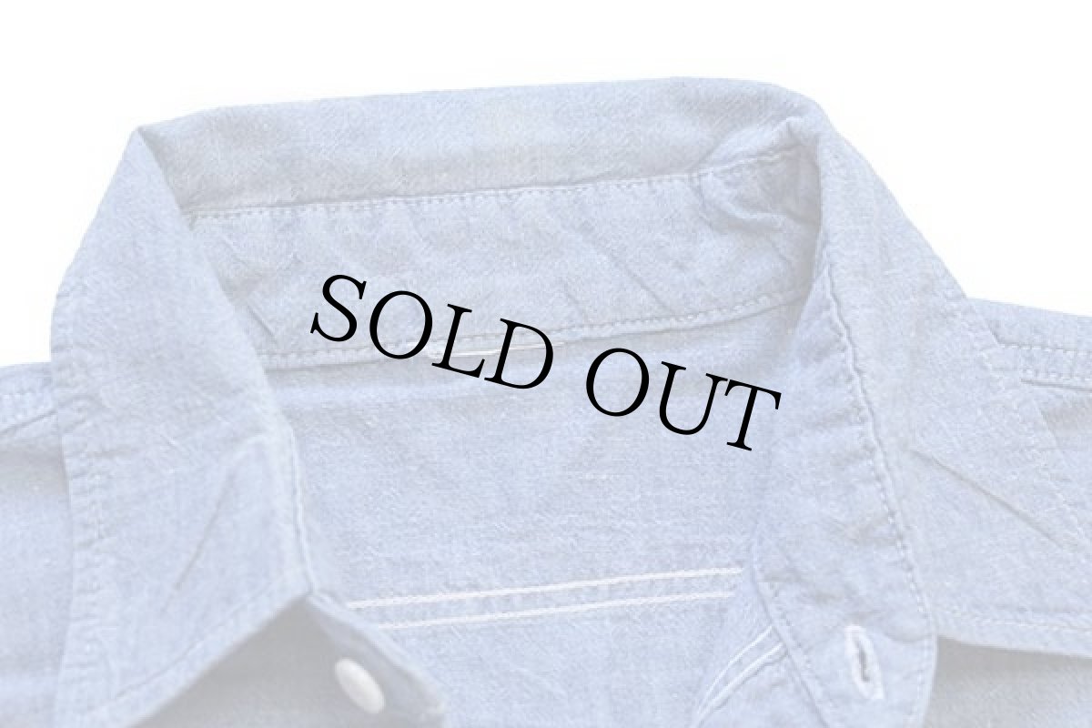 画像4: 80s UNKNOWN コットン シャンブレーシャツ (4)