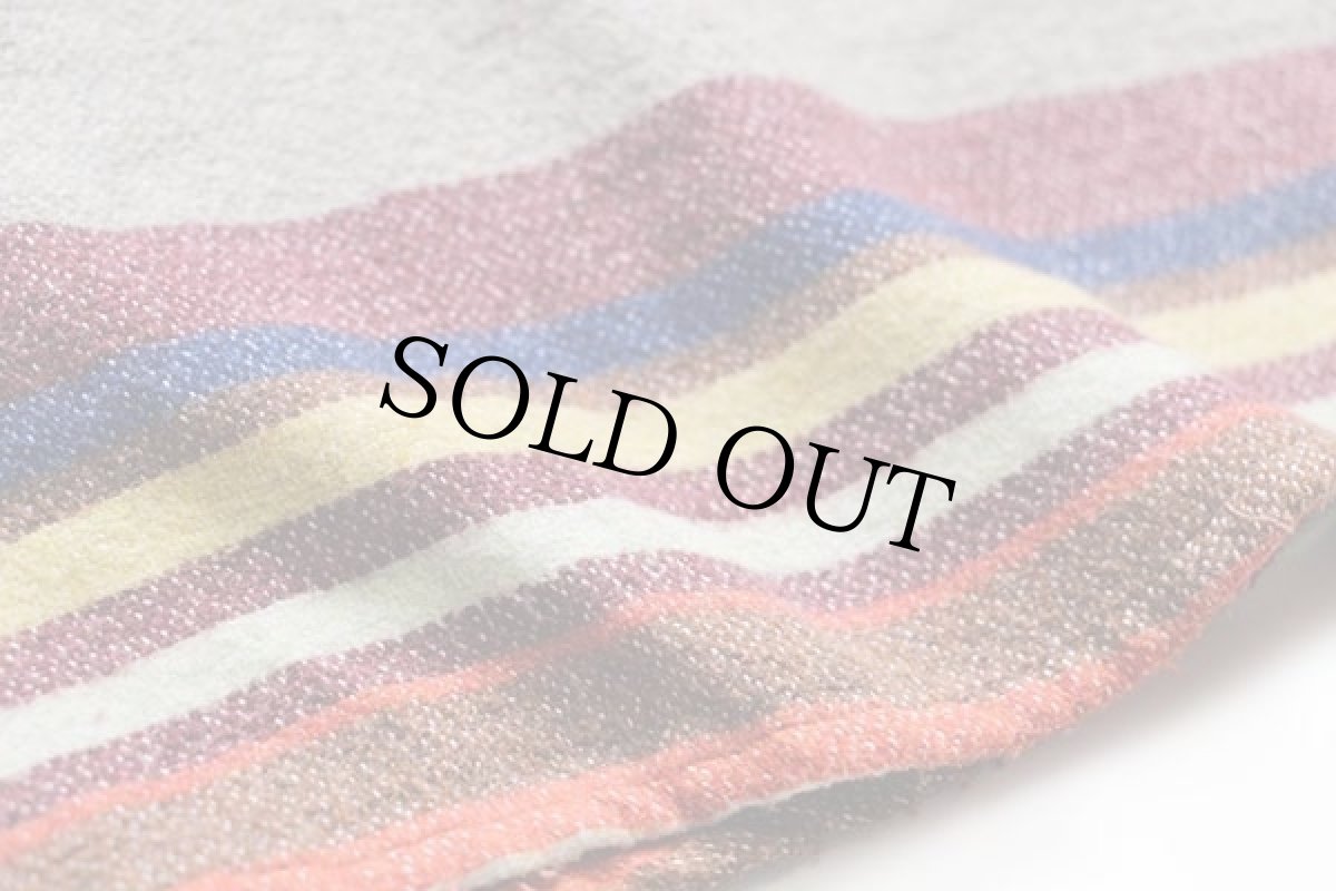 画像5: イタリア製 AZZURRA ラグ柄 ウール混 シャツ XL (5)