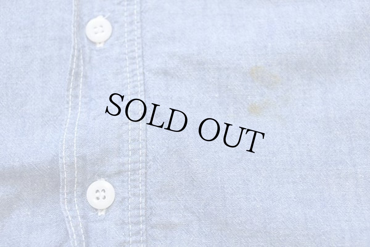 画像6: 80s UNKNOWN コットン シャンブレーシャツ (6)