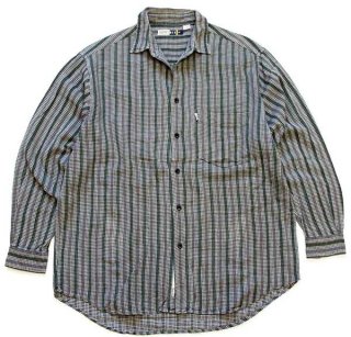 80s VAN HEUSEN 小紋柄 ストライプ コットン プリントネル
