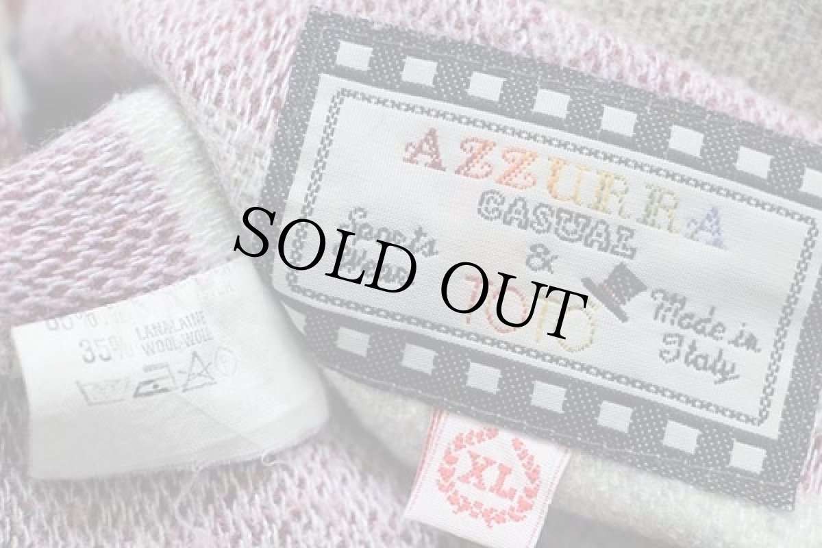 画像4: イタリア製 AZZURRA ラグ柄 ウール混 シャツ XL (4)