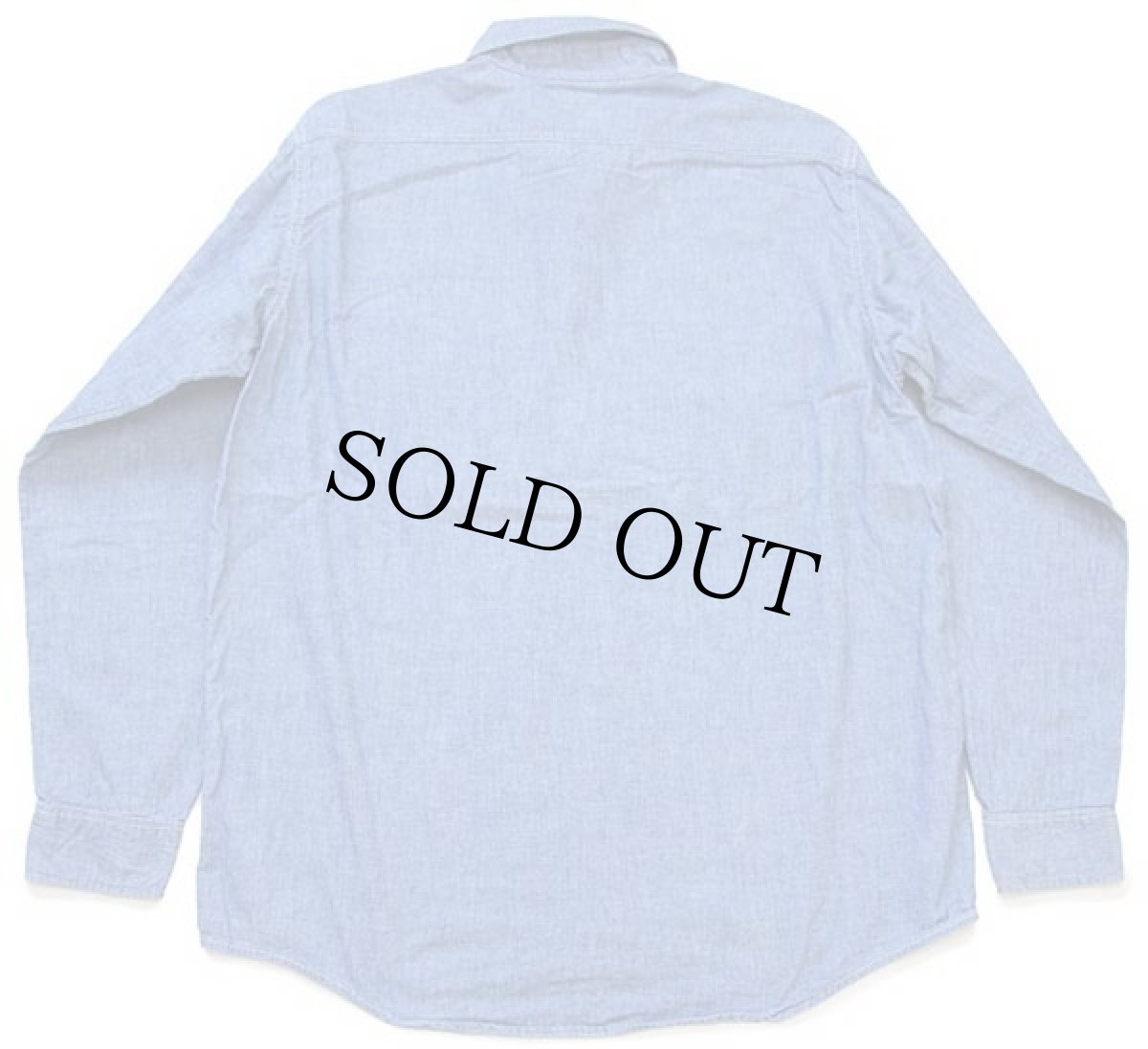 画像2: 80s UNKNOWN コットン シャンブレーシャツ (2)