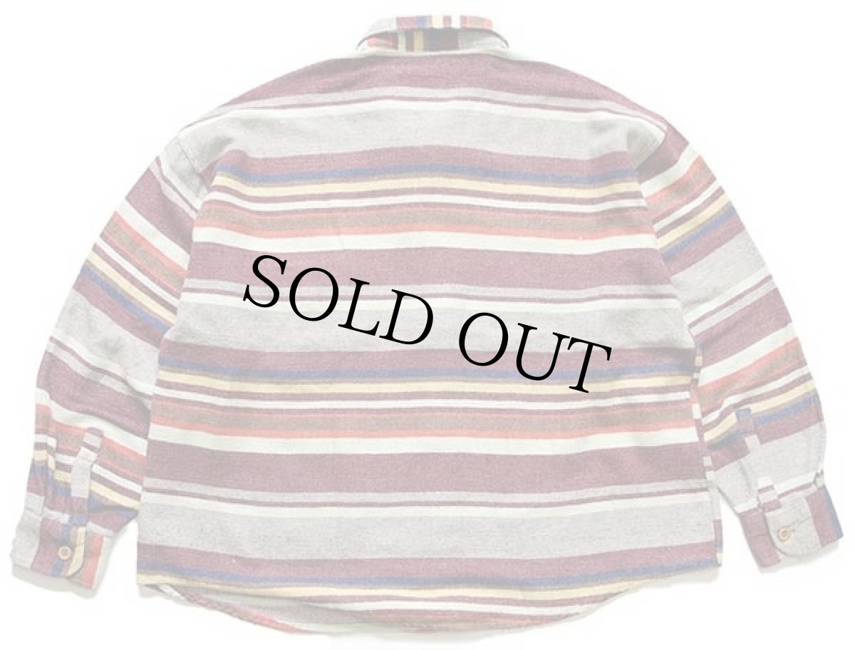 画像2: イタリア製 AZZURRA ラグ柄 ウール混 シャツ XL (2)