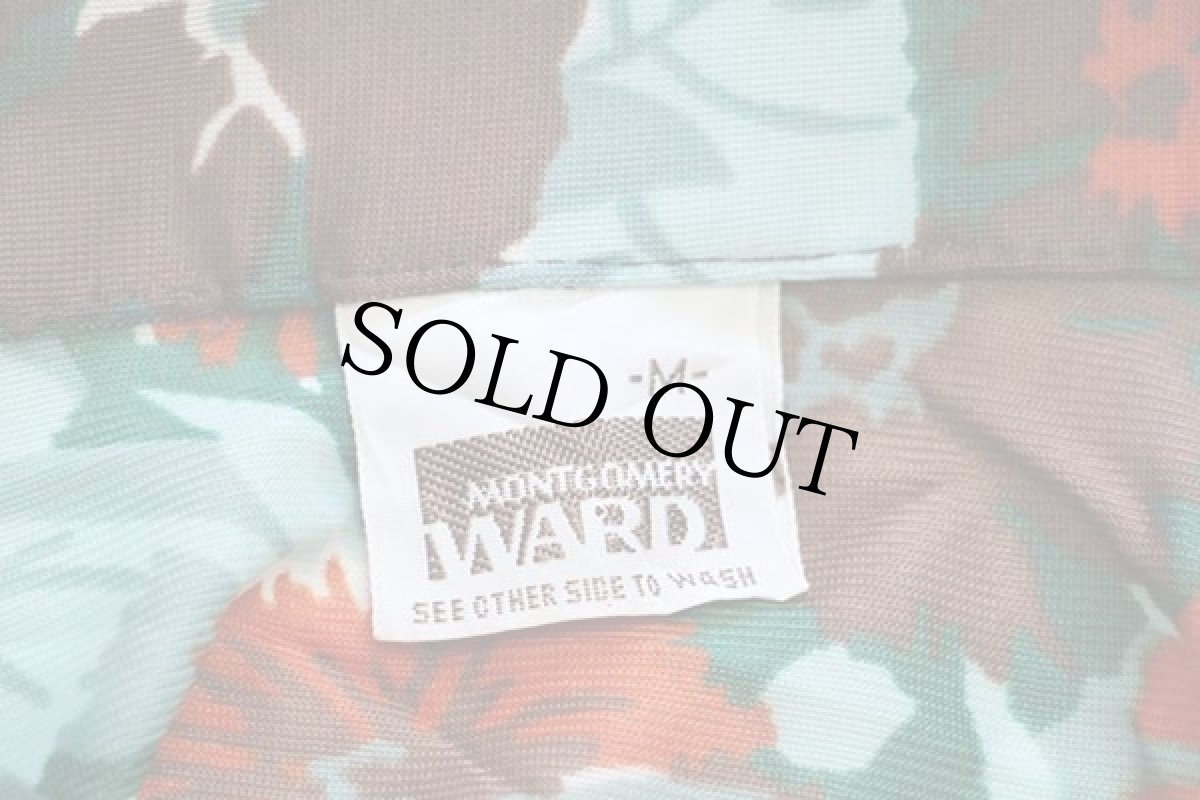 画像4: 70s MONTGOMERY WARD 花柄 ポリエステルシャツ M (4)