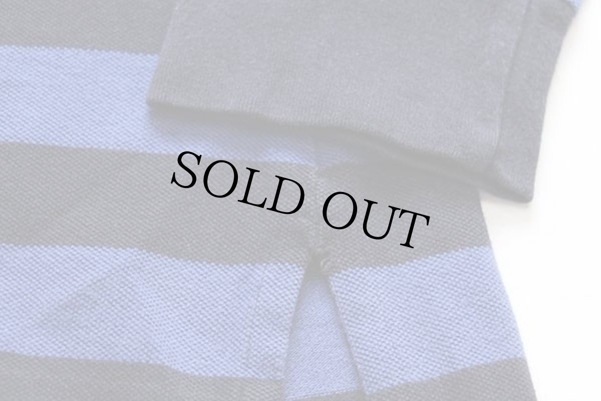 画像6: 90s ポロ ラルフローレン ボーダー コットン 鹿の子 長袖ポロシャツ 青×紺 L (6)