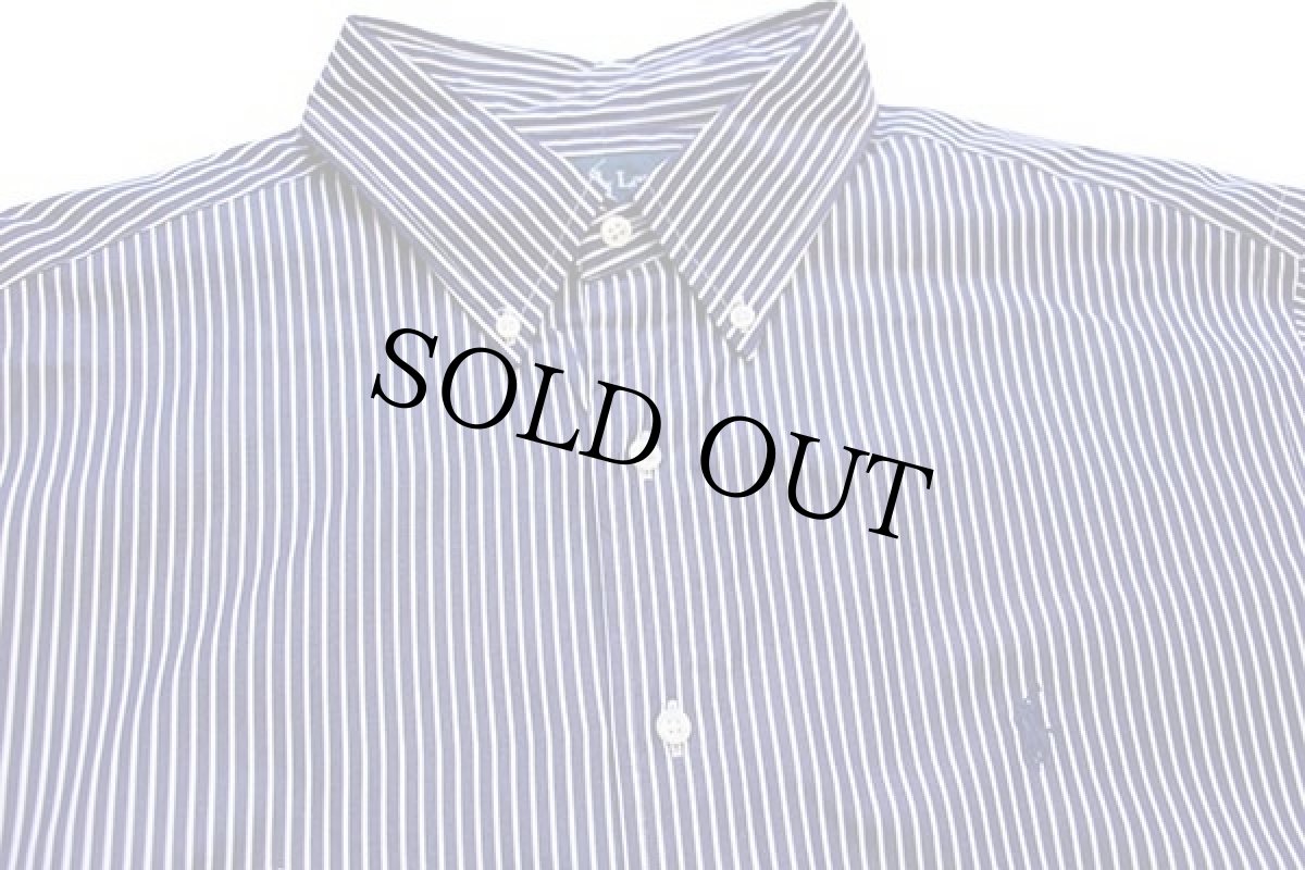 画像4: デッドストック★ラルフローレン ストライプ ボタンダウン コットンシャツ 紺×白17 (4)