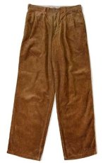 画像2: 90s DOCKERSドッカーズ ツータック コーデュロイパンツ 茶 w33 L30★ユーロ スラックス Levi'sリーバイス (2)