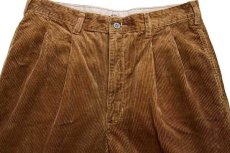 画像4: 90s DOCKERSドッカーズ ツータック コーデュロイパンツ 茶 w33 L30★ユーロ スラックス Levi'sリーバイス (4)