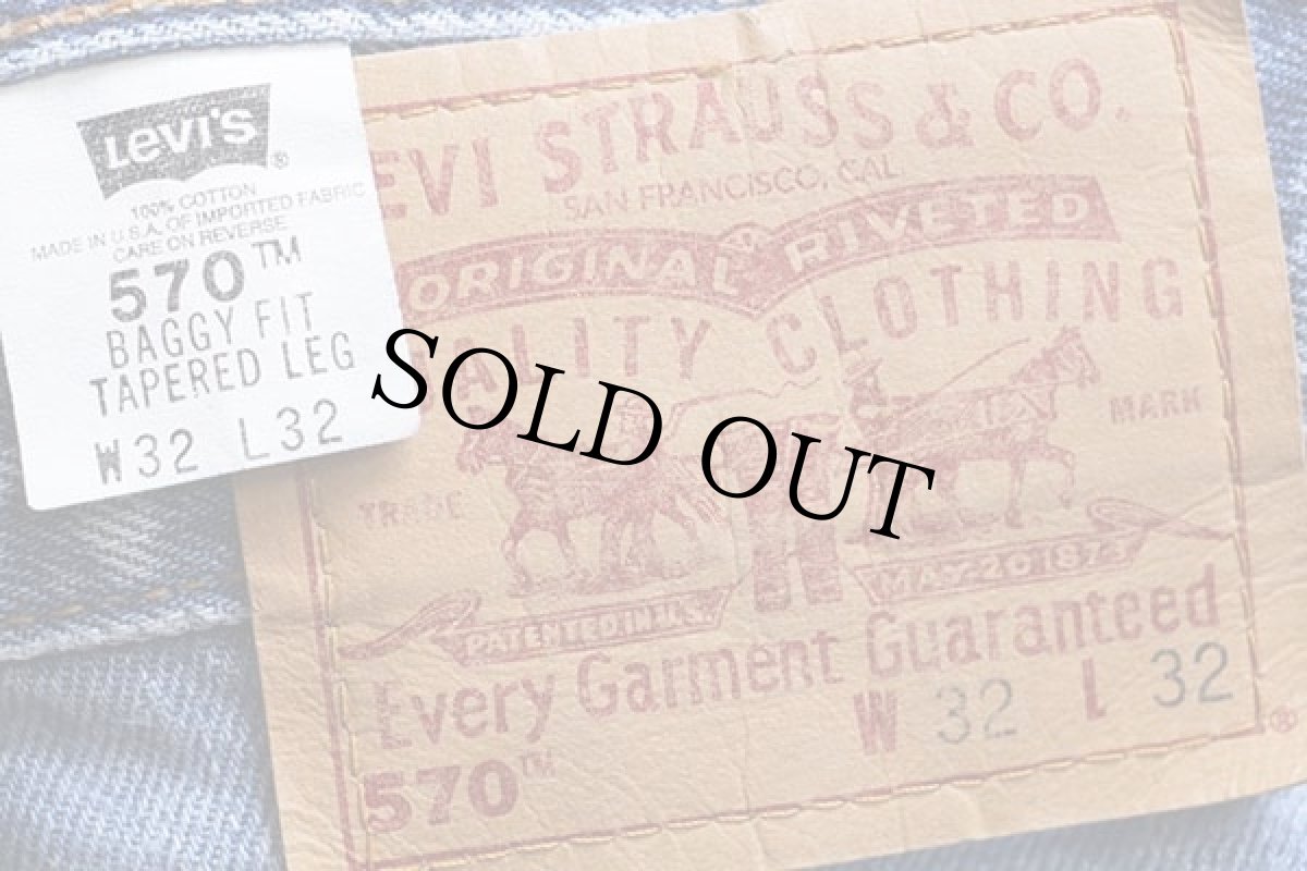 画像6: 00s USA製 Levi'sリーバイス 570 デニムパンツ w32 L32 (6)