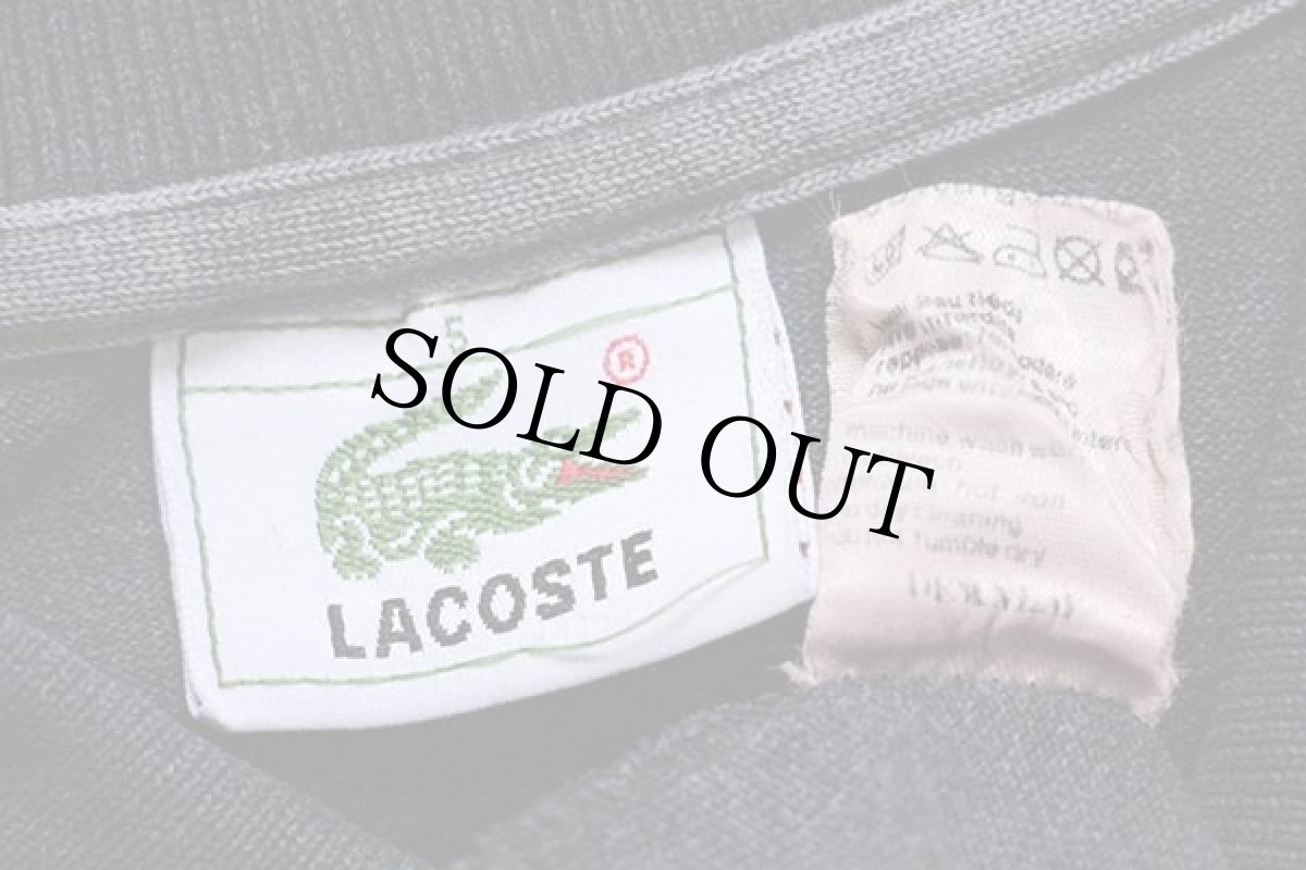 画像3: 80s LACOSTEラコステ ワンポイント コットン 鹿の子 長袖ポロシャツ チャコールグレー 5 (3)