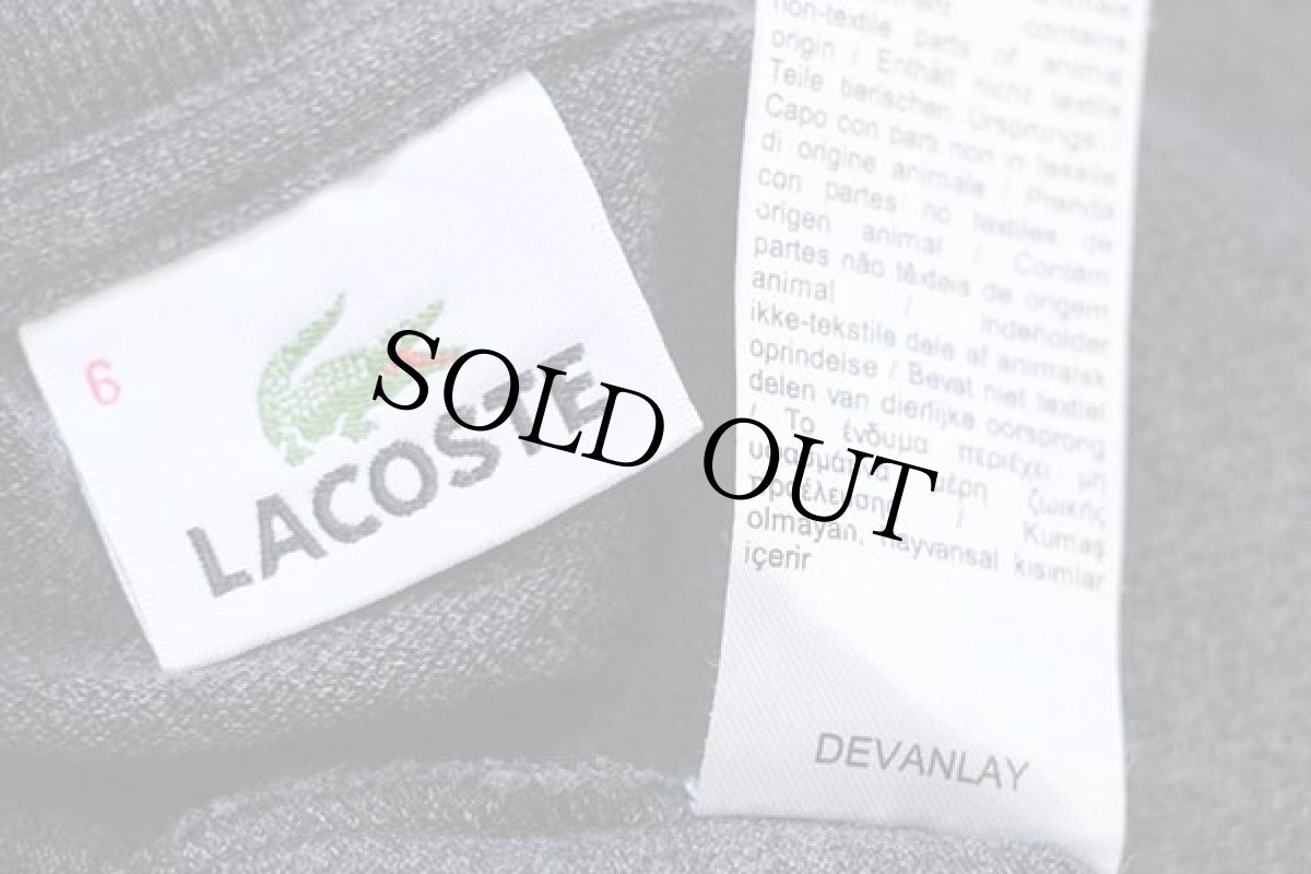 画像3: 00s LACOSTEラコステ ワンポイント コットン 鹿の子 長袖ポロシャツ チャコールグレー 6 (3)