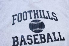 画像3: 90s USA製 The Cotton Exchange FOOTHILLS BASEBALL リバースウィーブ スウェット 杢グレー XXL (3)