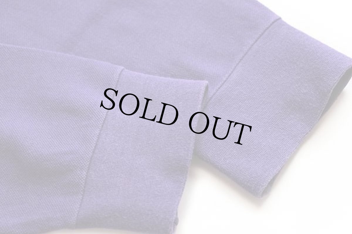 画像5: イタリア製 FRED PERRYフレッドペリー ワンポイント コットン 鹿の子 長袖ポロシャツ 紫 38 (5)