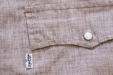 画像5: 70s USA製 Levi'sリーバイス マドラスチェック ヨーク切り替え ウエスタンシャツ 茶 L (5)