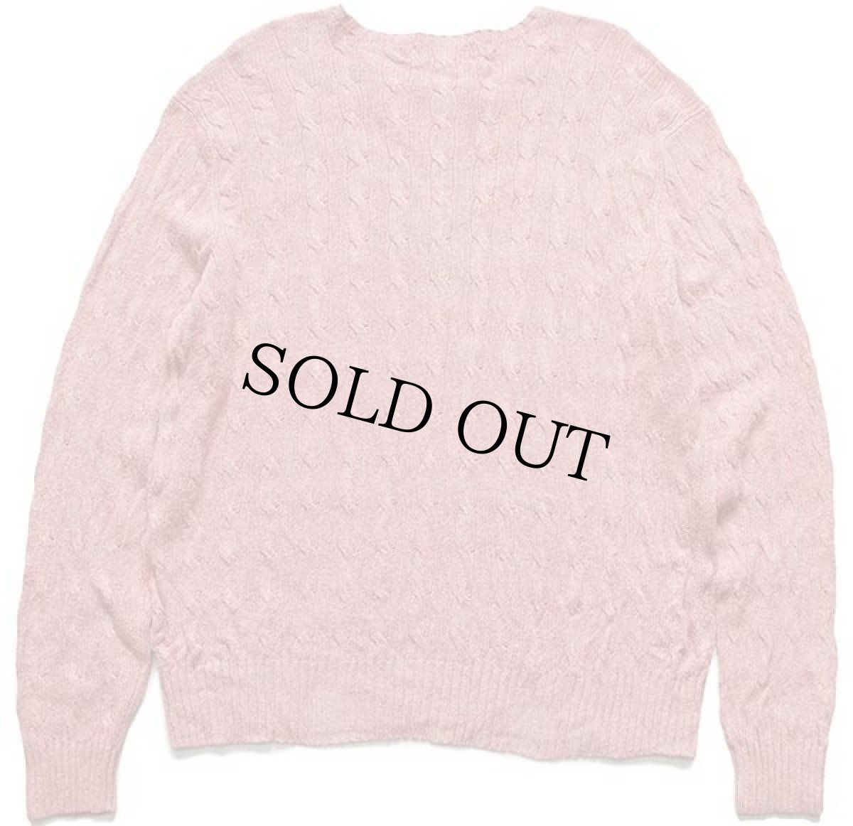 画像2: ポロ ラルフローレン ワンポイント ケーブル編み シルクニット セーター 杢ピンク XL (2)