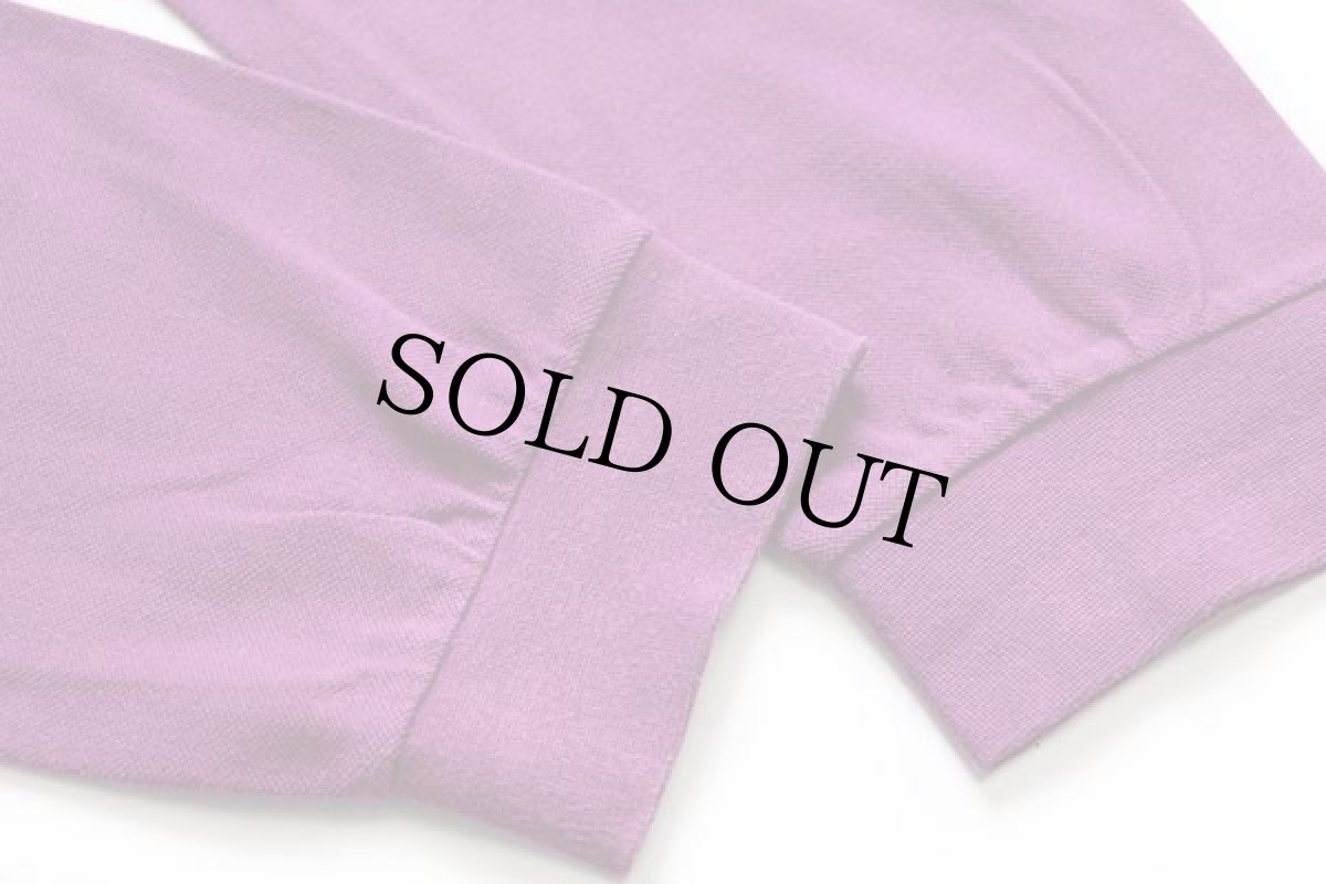 画像4: 90s LACOSTEラコステ ワンポイント コットン 鹿の子 長袖ポロシャツ 紫 6 (4)