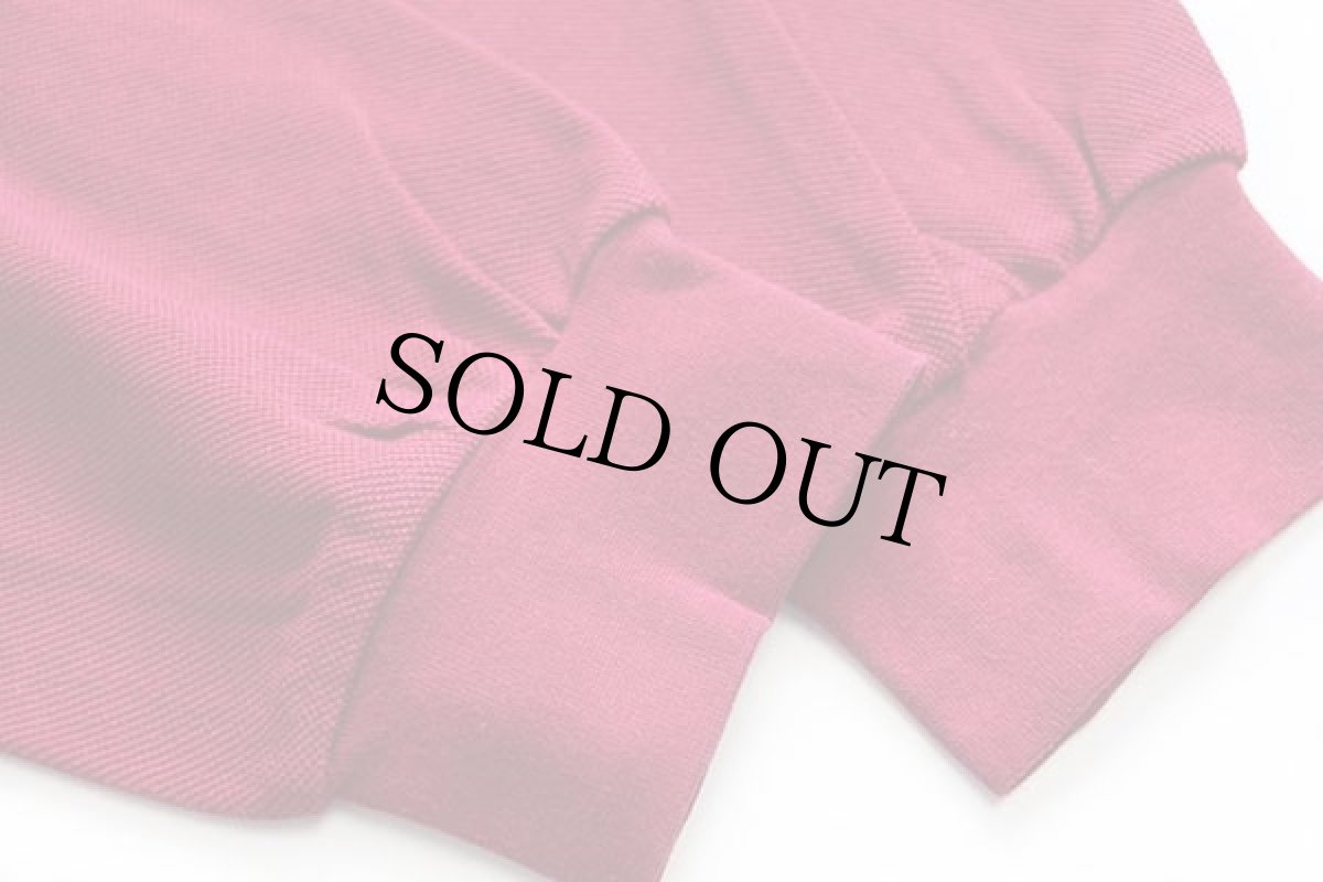 画像4: 80s LACOSTEラコステ ワンポイント コットン 鹿の子 長袖ポロシャツ ワインレッド 6 (4)