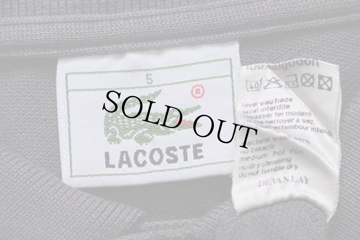 画像3: 80s LACOSTEラコステ ワンポイント コットン 鹿の子 長袖ポロシャツ グレー 5 (3)